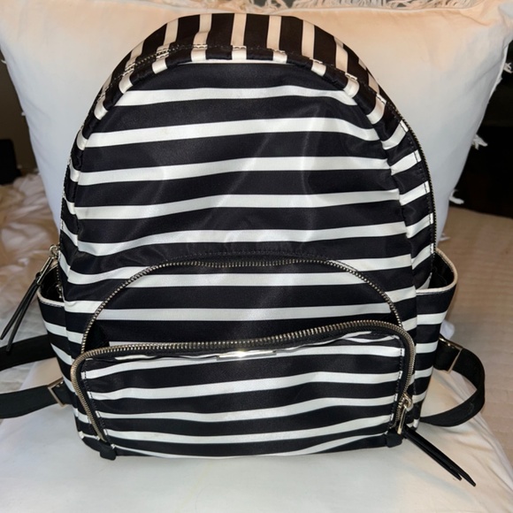 Kate Spade Dawn Sailing Stripe Backpack (Black And White) main image 8